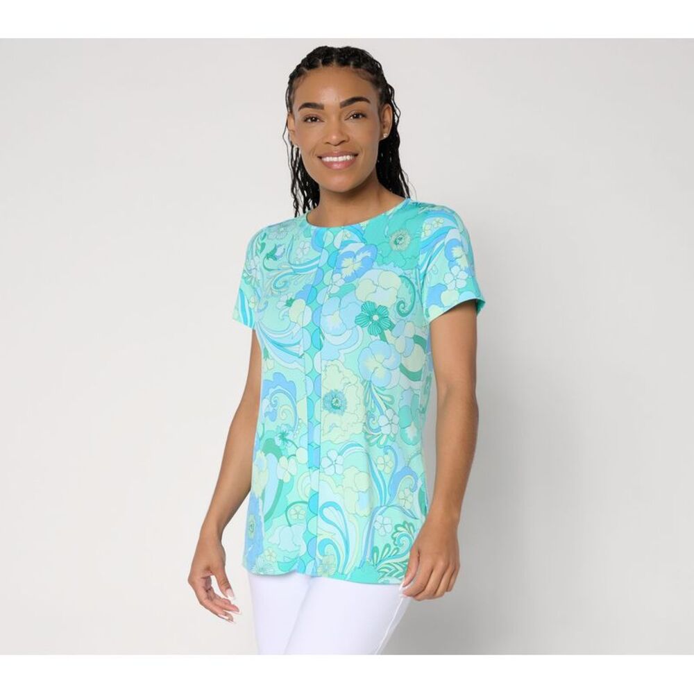 Susan Graver Women's Top Petite 1XP Make Your Selection: AntiqueBlue A728301